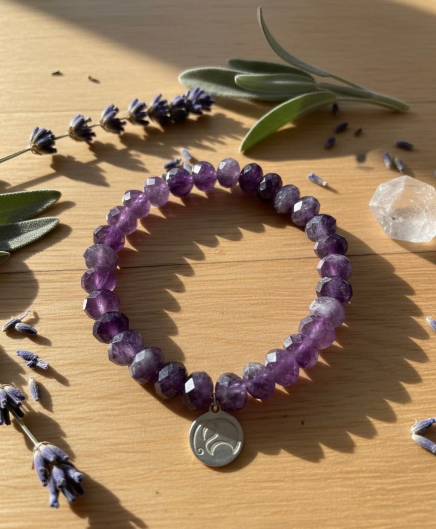 Violet Dream - Mala Armband: Facetierter Amethyst