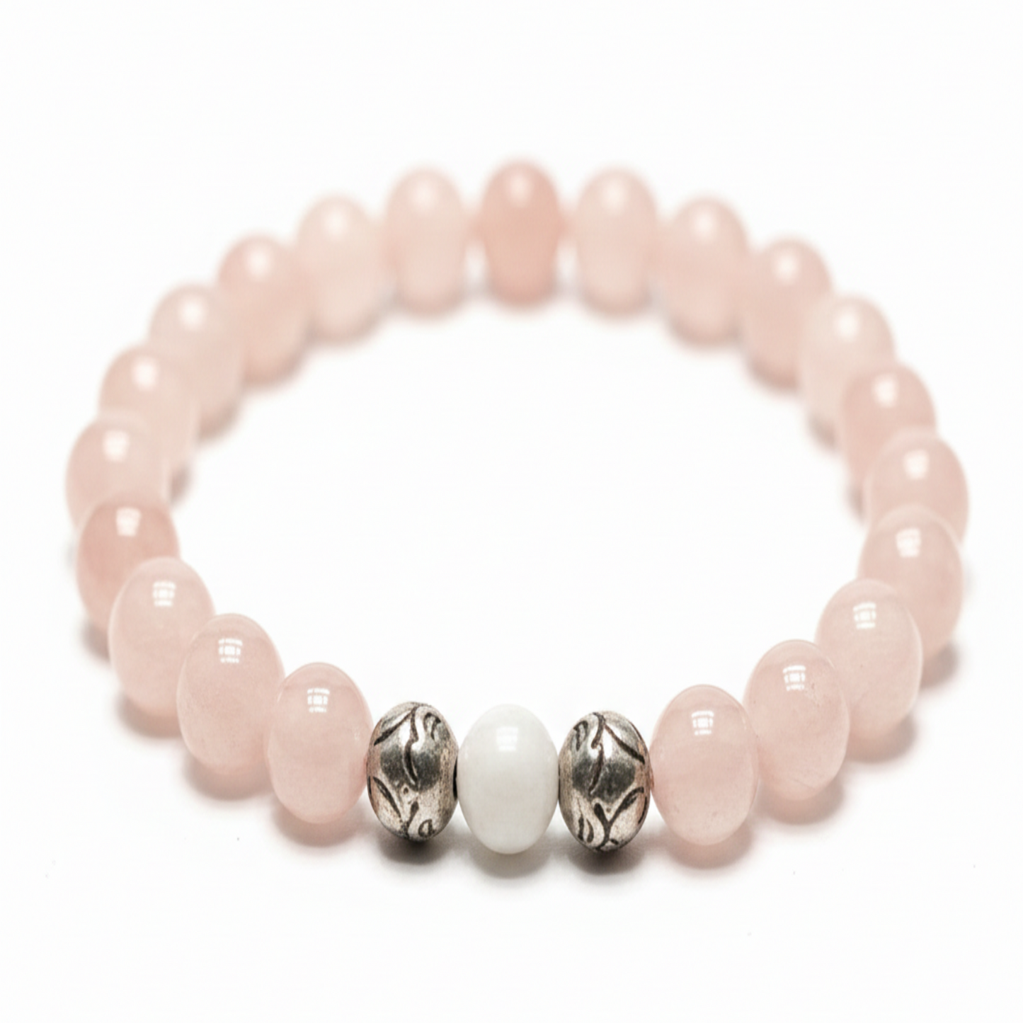Compassion - Mala Armband Rosenquartz & Mondstein