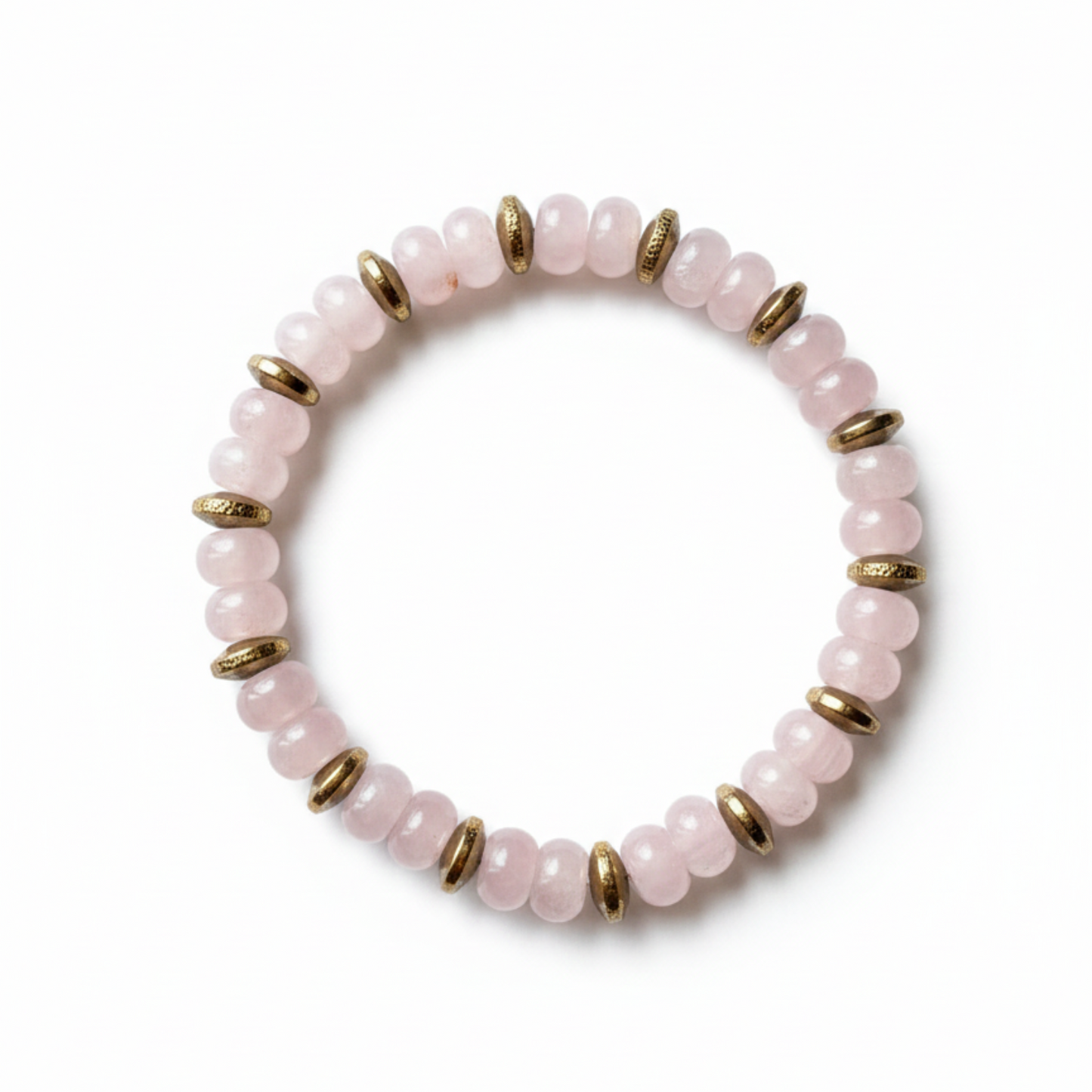 Golden Heart Harmony - Mala Armband Rosenquartz & Pyrit