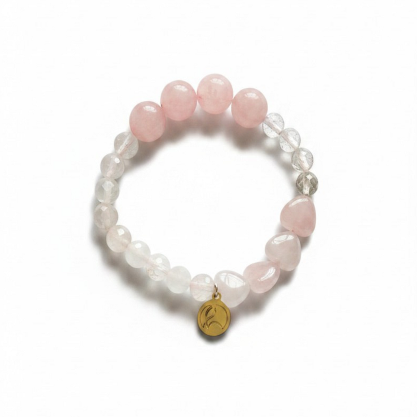 Mala Armband Rosenquarz Selenit Bergkristall – Licht & Klarheit