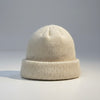 Angora Beanie Hat Pearl White