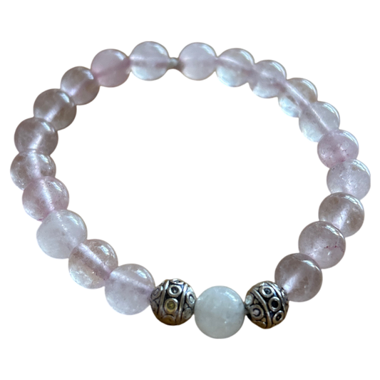 Mala bracelet rose quartz & moonstone