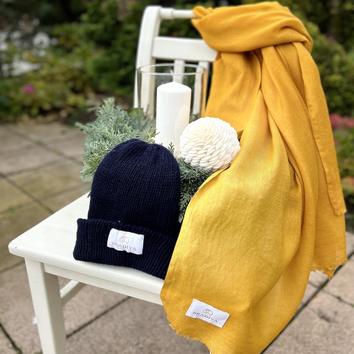 Mix & Match - dein individuelles Geschenkset Angoraschal einfarbig & -mütze