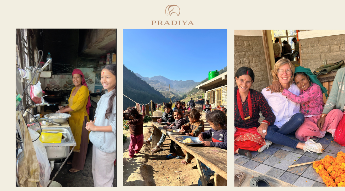 Impressionen aus Nepal: Mutter in Nepal kocht Dhal Bhat – Reis und Linsen als tägliches Grundgericht für die Familie