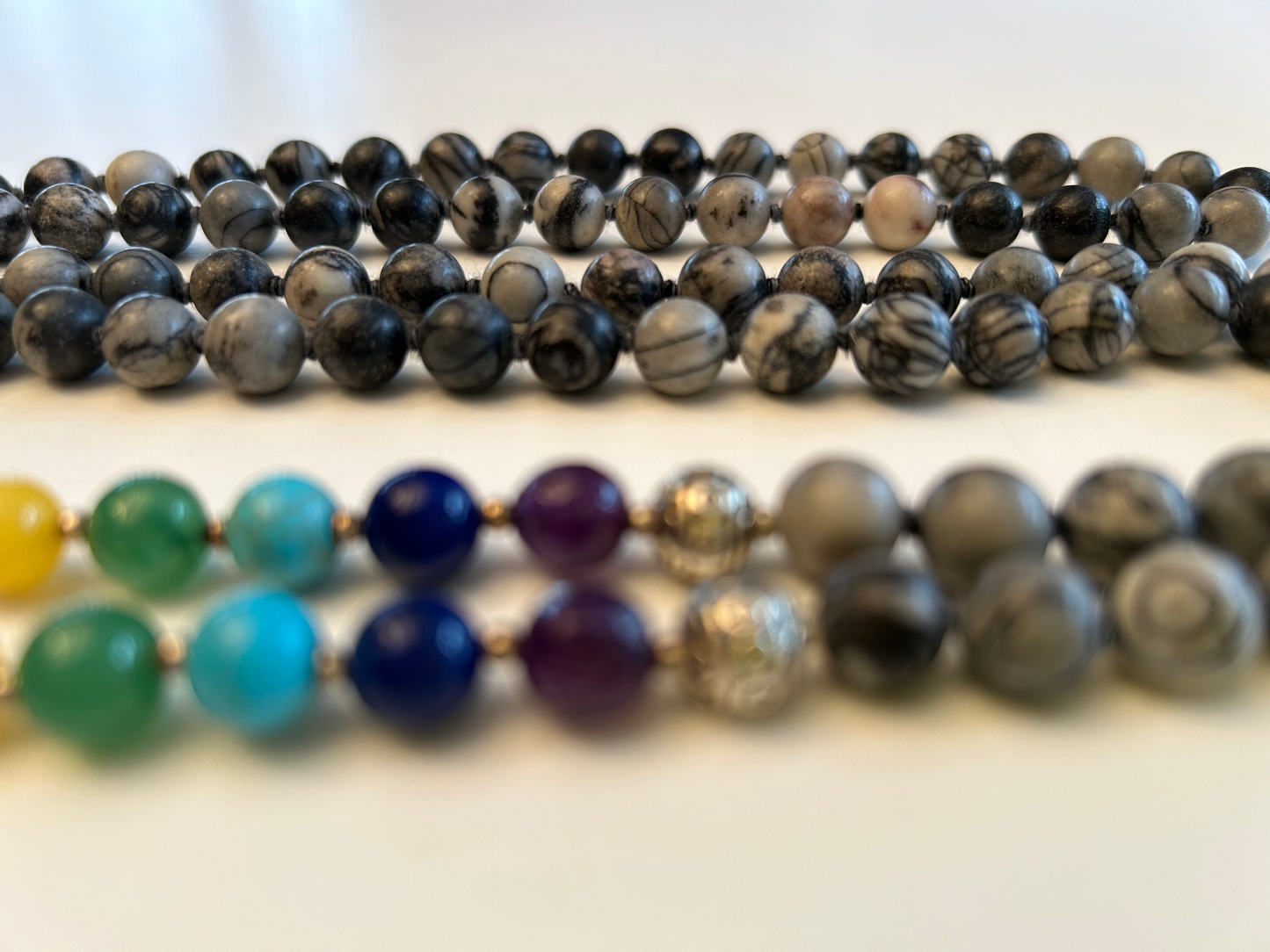Mala Black Jasper