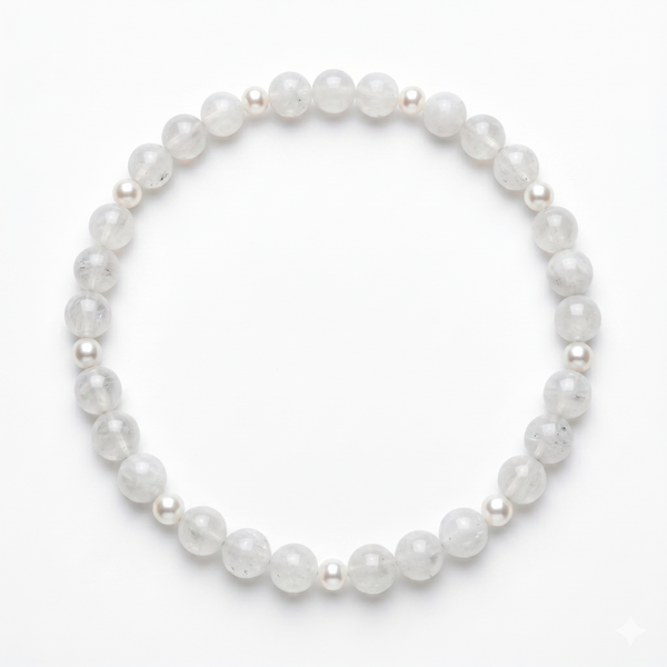 Mala Armband Geburtsmonat April · Mondstein & Perle