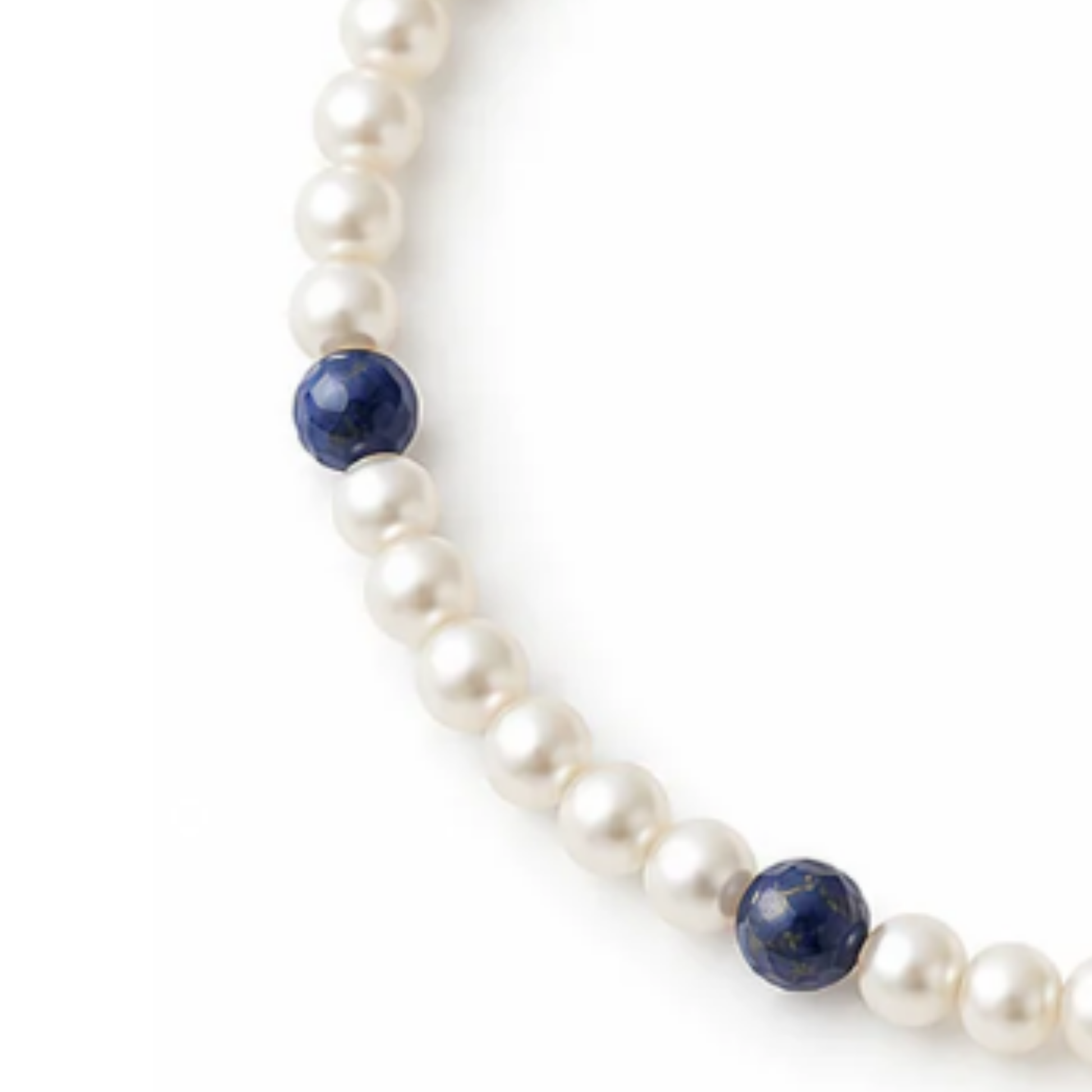 Mala Armband Geburtsmonat Juni mit Süßwasserperlen, tiefblauem Lapislazuli  und silbernem PRADIYA-Elefanten-Anhänger – handgefertigt in Indien