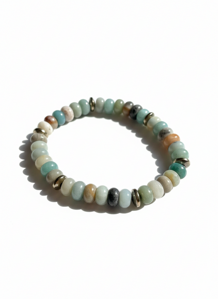 Calm Current - Männer Mala Armband: Amazonit
