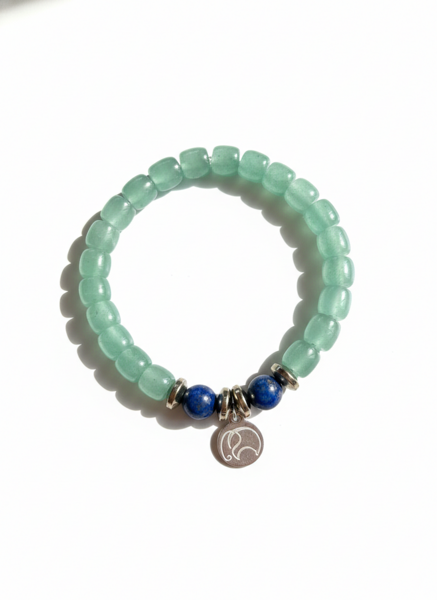 Earth & Sky - Mala Armband: Grüner Aventurin und 
Lapislazuli