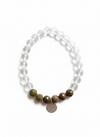 Pure Harmony - Mala Armband: Bergkristall und Chrysopras