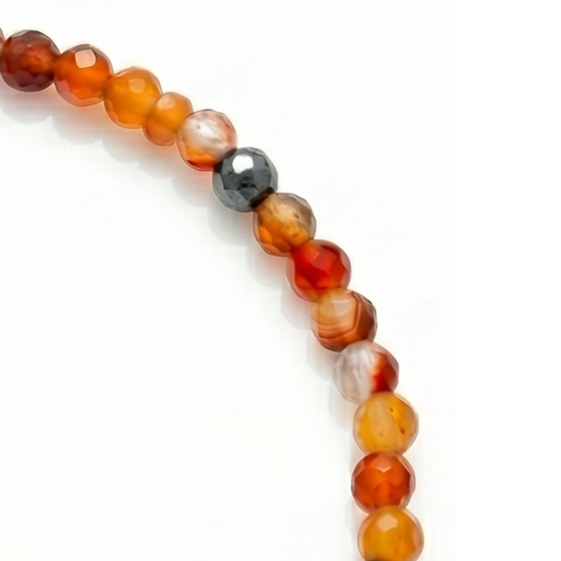 Mala Armband Geburtsmonat Oktober mit orangem Turmalin und Pyrit, PRADIYA-Elefant aus Silber, handgefertigt in Indien – Erlös schenkt einem Kind in Nepal ein Paar Schuhe