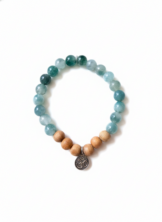 Forrest Spirit - Mala Armband: Grüner Jaspis und Sandelholz