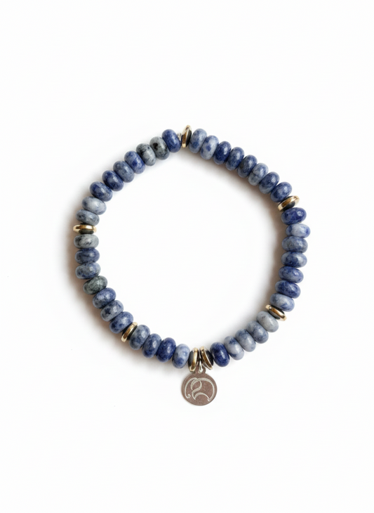 Ocean Calm - Männer Mala Armband: Lapislazuli