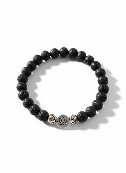 Grounding Power - Mala-Armband aus Lava