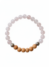 Blossom of compassion - Mala Armband: Rosenquartz und Sandelholz