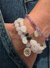 Protected Rose – Mala-Armbandset aus Rosenquarz, Obsidian & Amethyst