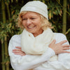 Angora hat pearl white